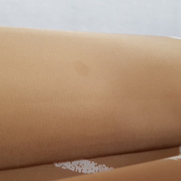 Beautiful Tan & White Patterned Vintage Midi Dress Size S - Picture 6 of 9